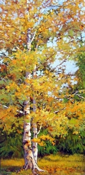 green and Gold, 36”x18”