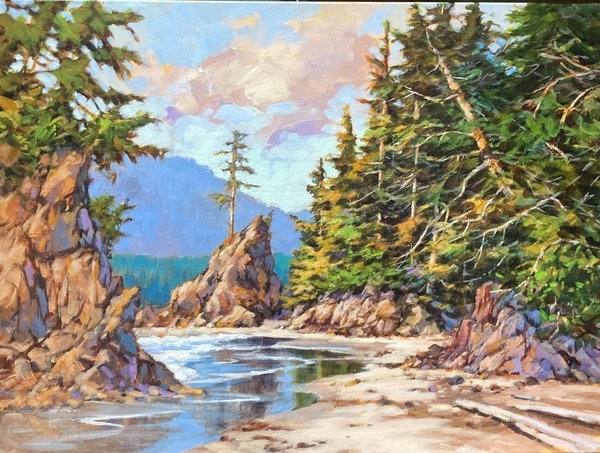 Brady Beach, Bamfield, 16x20, acrylic on canvas
