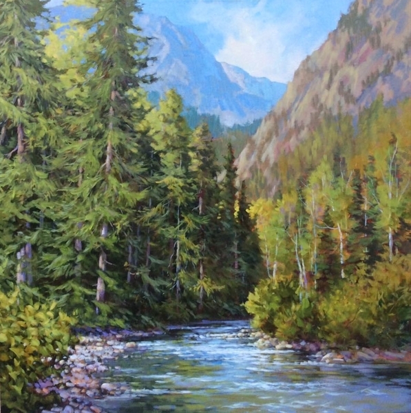 Where the River Bends, 30”x30”,  $2400.00